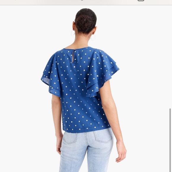 J. Crew Flutter Sleeve Top - Picture 3 of 7